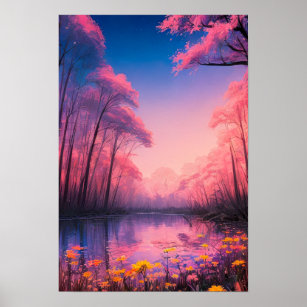 Harmony of the Pink Sunset Poster, Zazzle