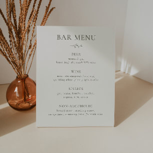 HARMONY Olive Green Branch Bar Menu List Pedestal Sign