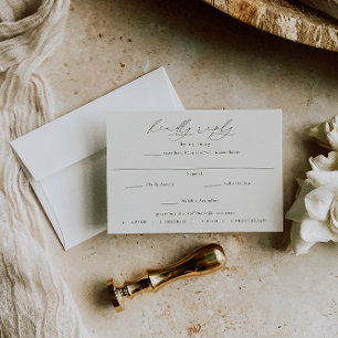 HARMONY   Olive Green Meal Choice Wedding RSVP Card