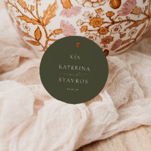 HARMONY Olive Green Wedding Favour Tags