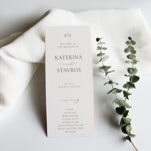 HARMONY Olive Green Wedding Programme