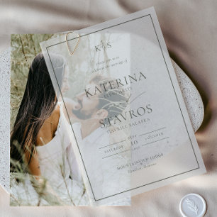 HARMONY   Olive Green Wedding  Vellum Invitations