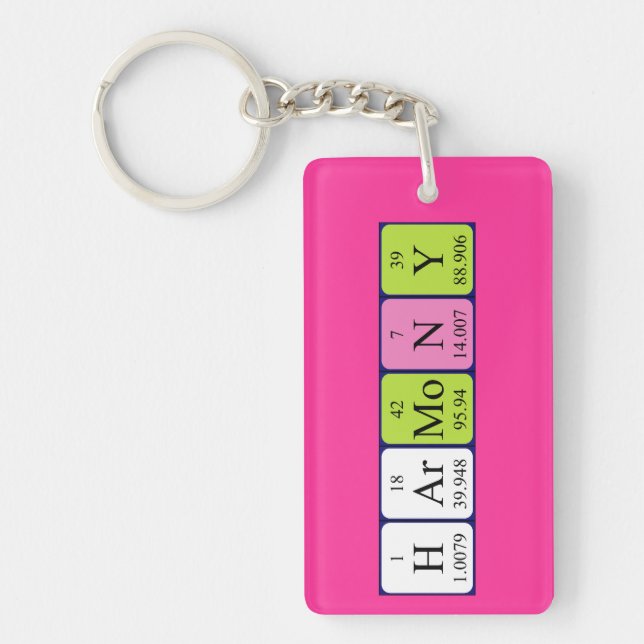 Harmony periodic table name keyring (Front)