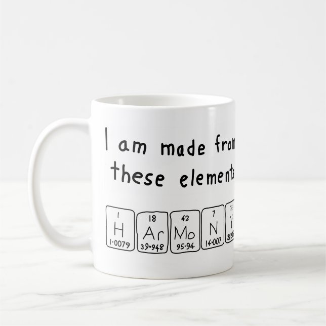 Harmony periodic table name mug (Left)