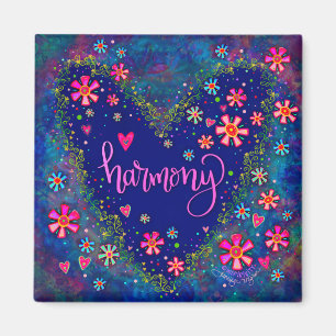 Harmony Pretty Heart Flowers Modern Inspirivity Magnet