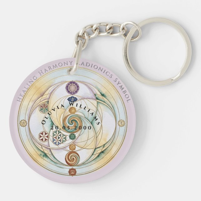 Harmony Radionics Ritual Candle Key Ring (Back)