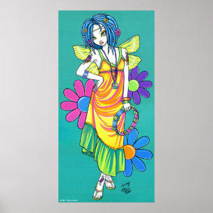 "Harmony" Rainbow Flower Child Fairy Poster