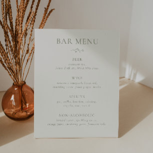HARMONY Sage Green Branch Bar Menu List Pedestal Sign