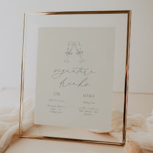 HARMONY Sage Green Signature Drinks Wedding Poster