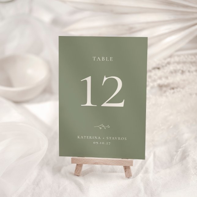HARMONY Sage Green Wedding Table Number Card (Creator Uploaded)