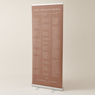 HARMONY Terracotta Alphabetical Seating Chart Retractable Banner