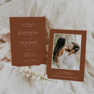 HARMONY Terracotta Wedding Photo Save The Date
