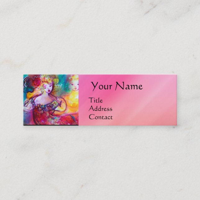 HARMONY TRIO MUSIC SPRING CONCERT ,Pink Mini Business Card (Front)