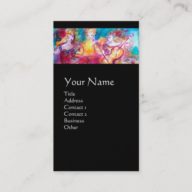 HARMONY TRIO SPRING CONCERT MONOGRAM ,Black Pearl Business Card (Front)