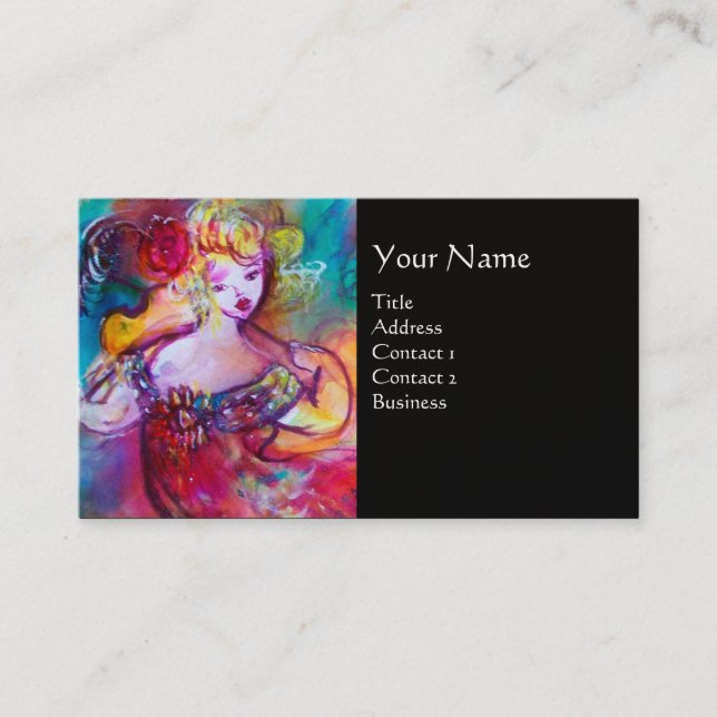 HARMONY TRIO SPRING CONCERT MONOGRAM ,Black Pearl Business Card (Front)