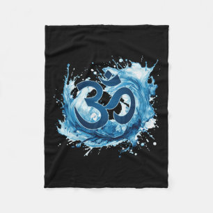 Harmony Unleashed The Energetic Om Wave Fleece Blanket