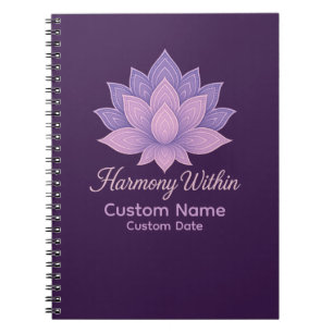 Harmony Within Lotus Mandala Personalised Notebook