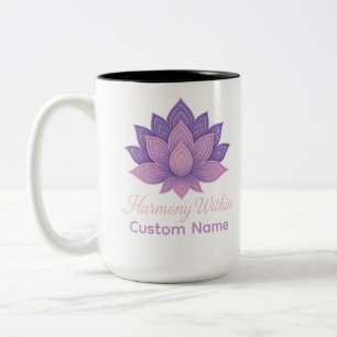 Harmony Within Lotus Mandala Personalised Two-Tone Coffee Mug