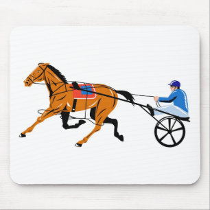 harness cart horse racing sulkies mouse mat