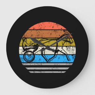 Harness Horse Racing Vintage Large Clock