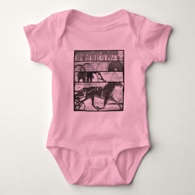 Harness Racing Grunge Baby Bodysuit (Front)
