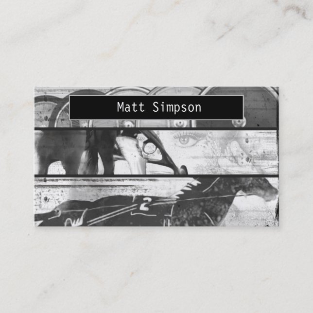 Harness Racing Grunge Business Card (Front)