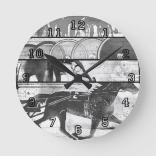 Harness Racing Grunge Round Clock