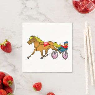Harness Racing Horse And Buggy Paper Napkins