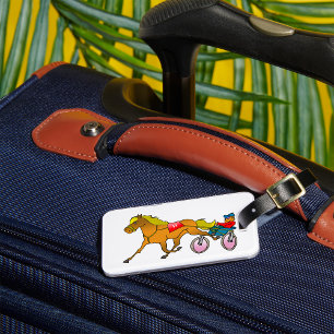 Harness Racing Horse and Driver Luggage Tag