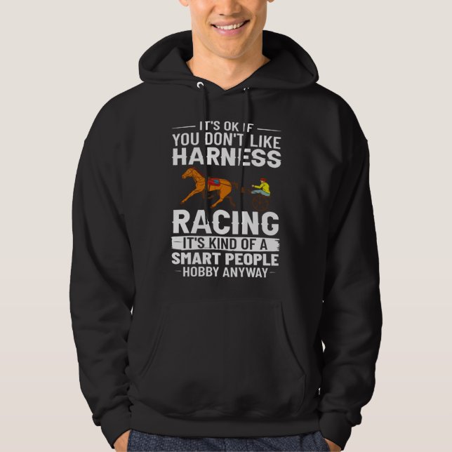 Harness Racing Horse Race Track Racer Trotting Hor Hoodie (Front)