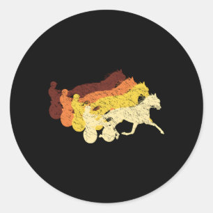 Harness Racing Horse Racing Trotting Harness Racer Classic Round Sticker