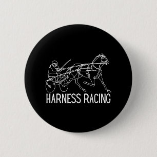 Harness Racing Standardbred Horse Sulky Horse 6 Cm Round Badge