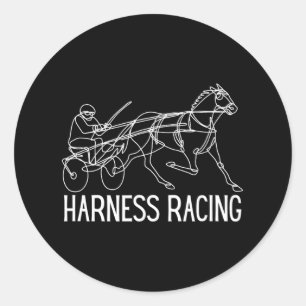 Harness Racing Standardbred Horse Sulky Horse Classic Round Sticker