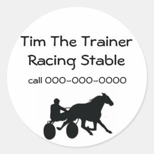 Harness Racing Standardbred Logo Classic Round Sticker