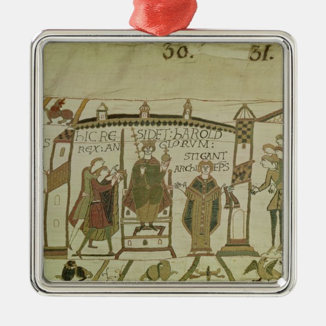 Harold  is offered the crown and the metal tree decoration (Front)