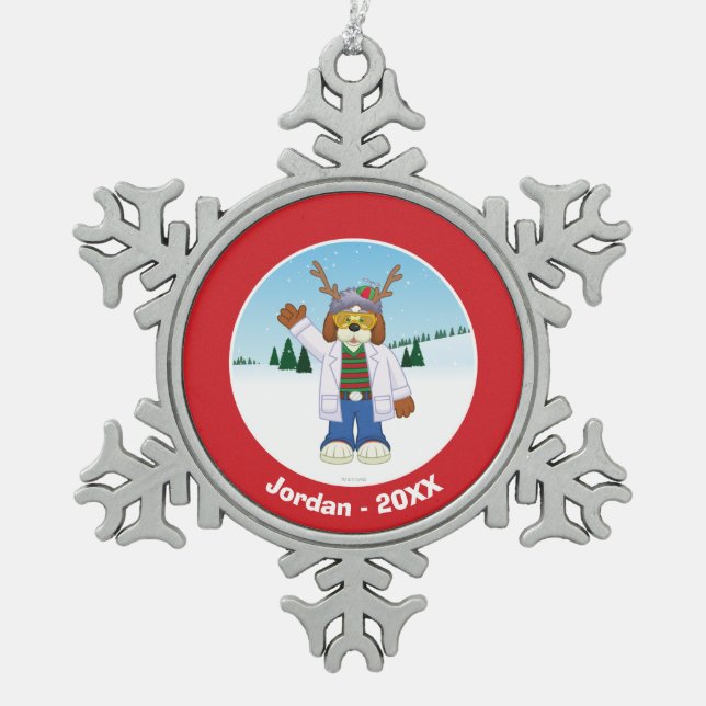 Harold J. "Goober" Hausenfeffer Jr. Snowflake Pewter Christmas Ornament (Front)