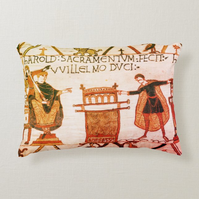 Harold swearing oath on holy relics decorative cushion (Front)