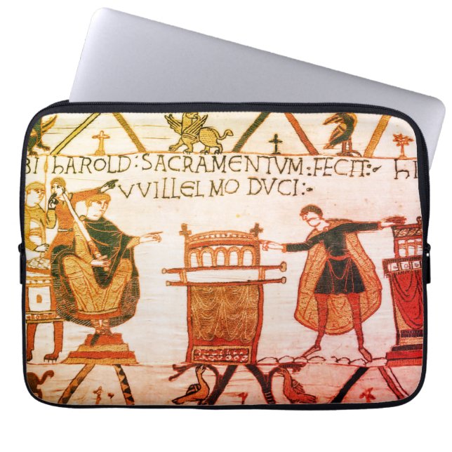 Harold swearing oath on holy relics laptop sleeve (Front)