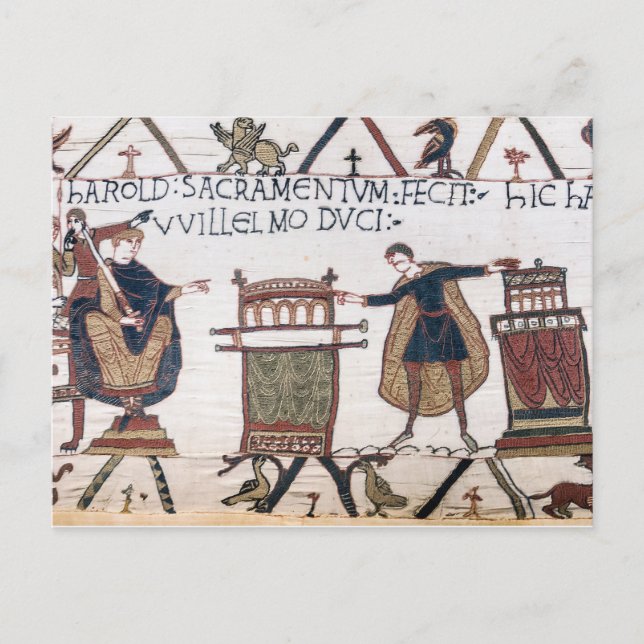 Harold swearing oath on holy relics postcard (Front)