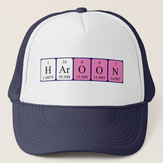 Haroon periodic table name hat (Front)
