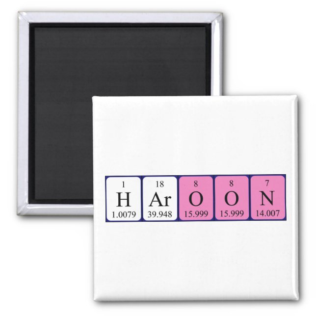 Haroon periodic table name magnet (Front)