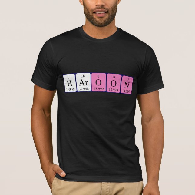Haroon periodic table name shirt (Front)