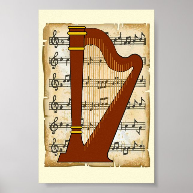 Harp and Music Poster (Front)
