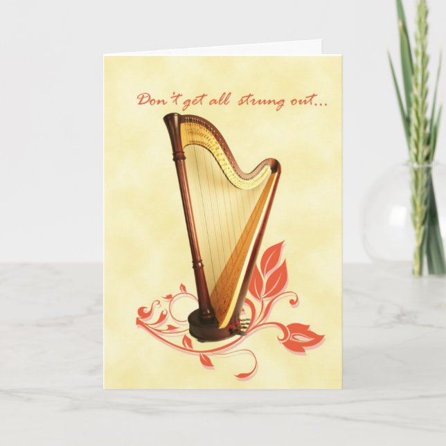 Harp Birthday Card (Front)