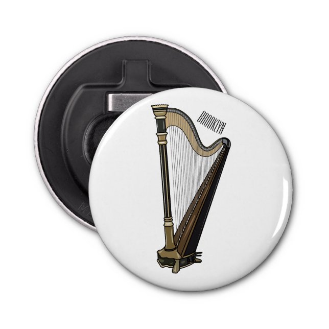 Harp cartoon illustration  bottle opener (Front)