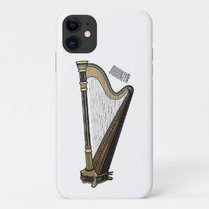 Harp cartoon illustration  iPhone 11 case