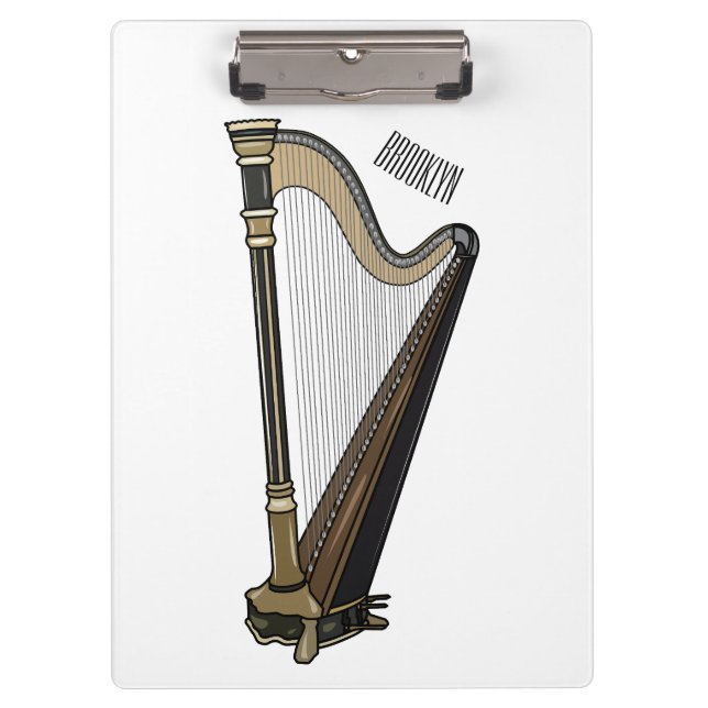 Harp cartoon illustration  clipboard (Front)