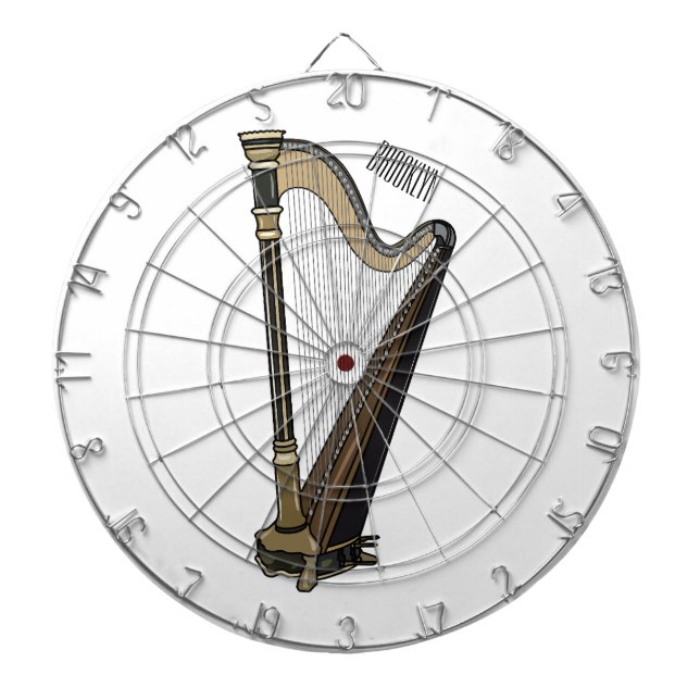 Harp cartoon illustration  dartboard (Front)