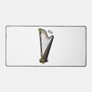 Harp cartoon illustration  desk mat