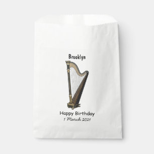 Harp cartoon illustration favour bags